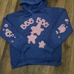 Blue and Pink Graphic Hoodie